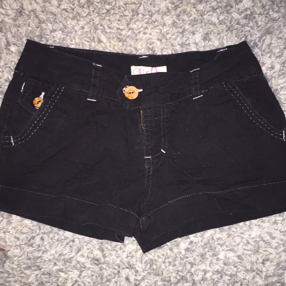 OP black shorts with purple stitch details
